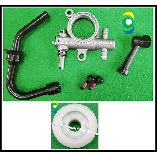 kit Pompa Olio Vite Senza Fine Ingranaggio Lubrificazione Catena Motosega OleoMac GSTH240 Efco MTTH2400 ricambi agricolturagiardinaggio.com 50350180