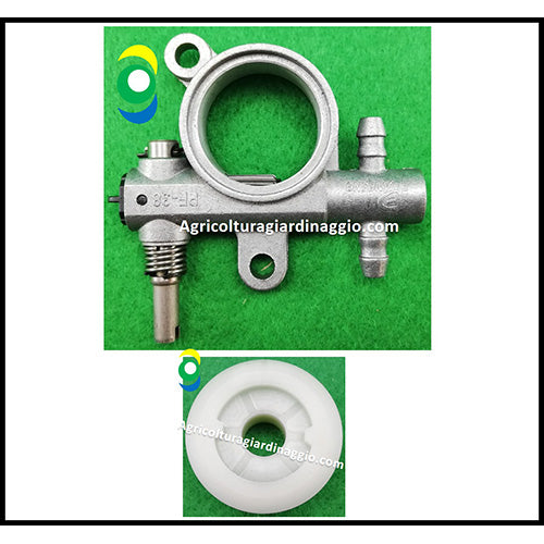 kit pompa olio vite senza fine ingranaggio lubrificazione catena motosega OleoMac Gsh40 Gsh4000 Efco Mth400 Mth4000 ricambi agricolturagiardinaggio.com 50330050R